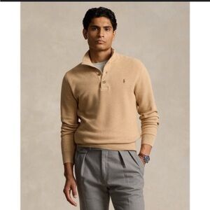 Polo Ralph Lauren vintage mock turtleneck tan pullover large